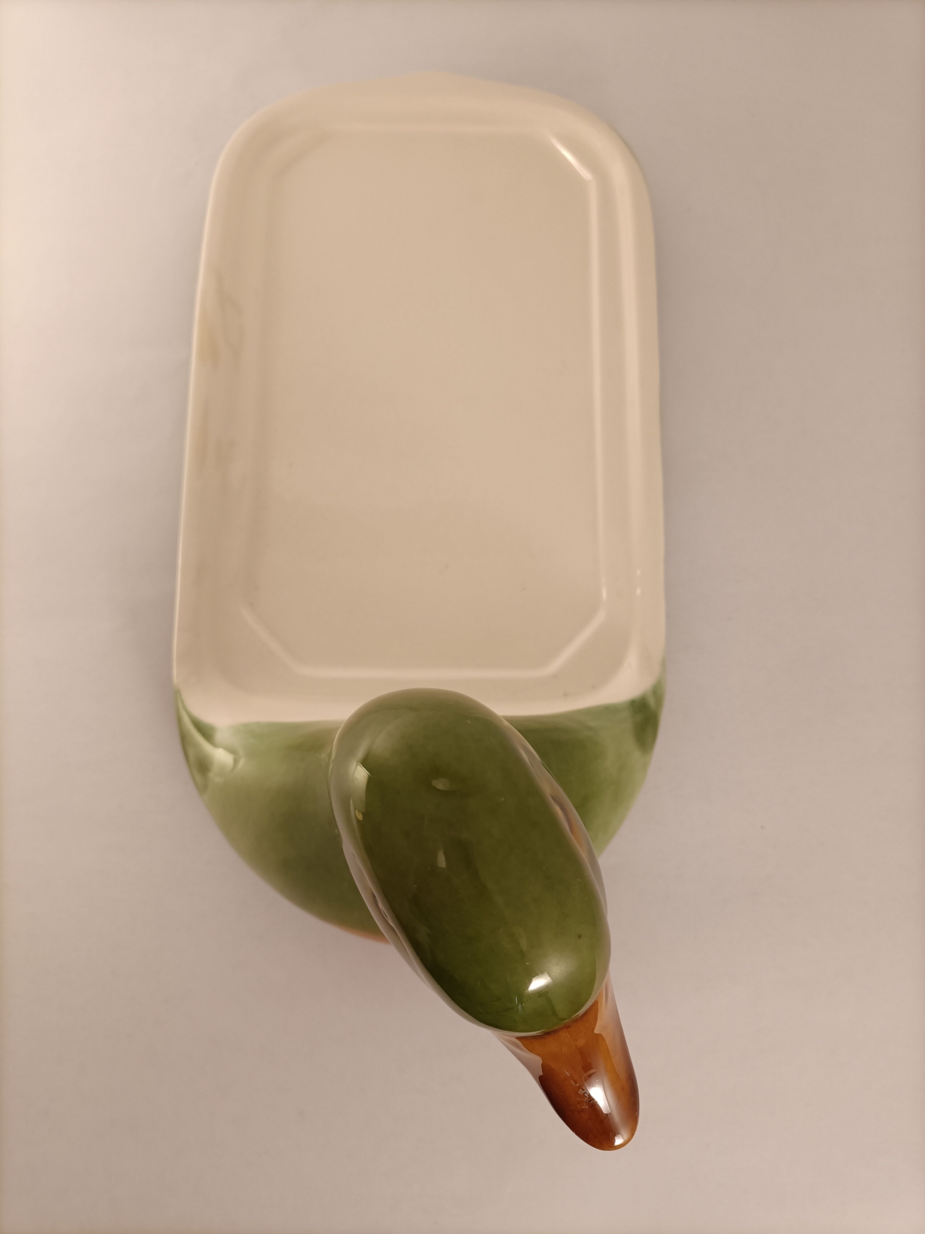 Plat de service fois gras tête canard duck serving dish vintage nöel christmas