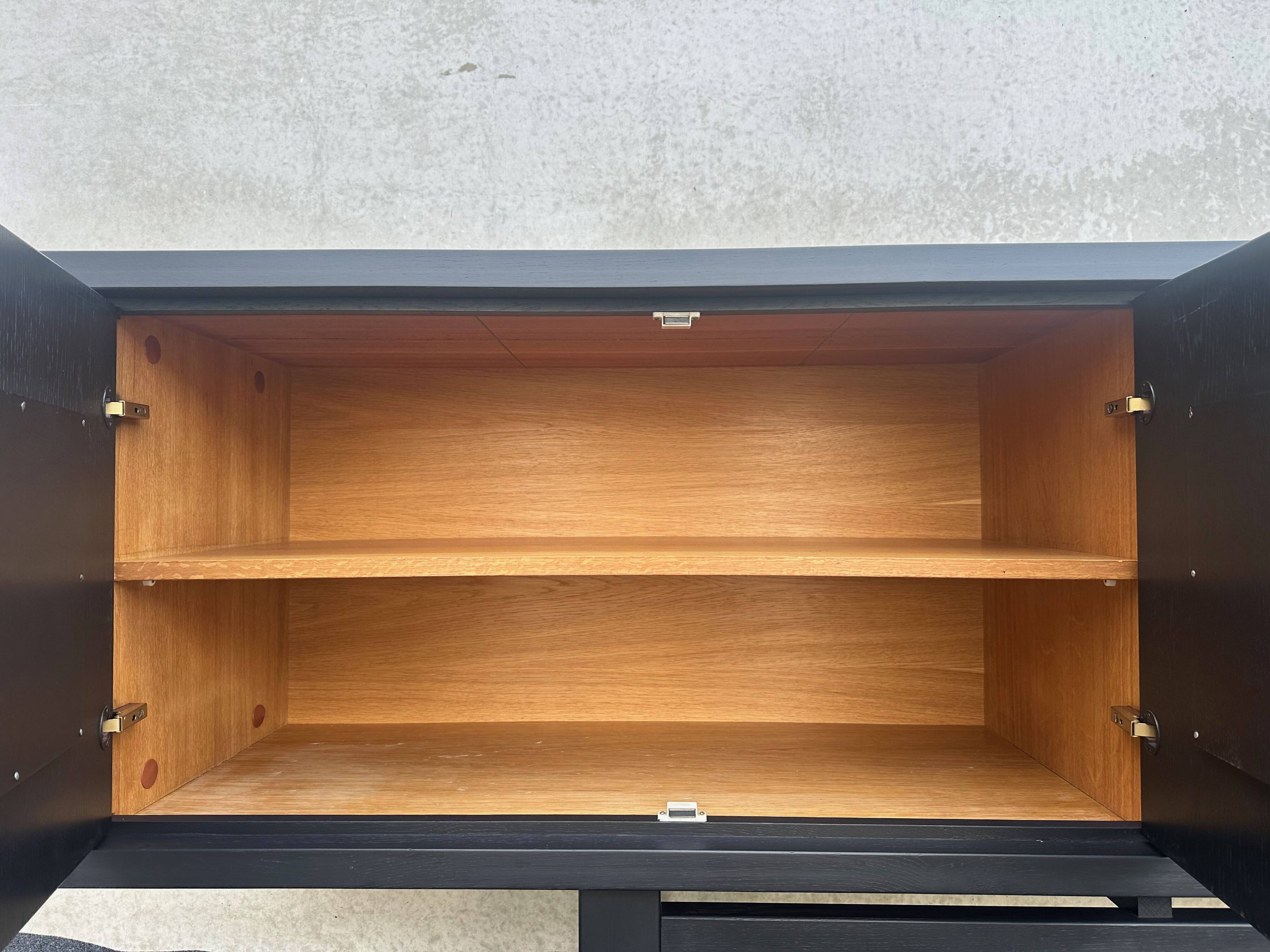 XL design black stained oak brutalist sideboard – De Coene