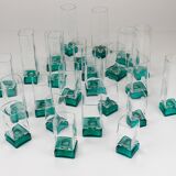 Set of 24 Luigi Bormioli Postmodern Light & Music Monet glasses, Italy, 1980s.