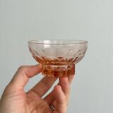 10 translucent pink bowls, small colored glass ramekin