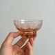 10 translucent pink bowls, small colored glass ramekin