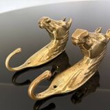 Coppia di Appendiabiti in Bronzo – Italia, Anni '50