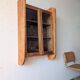 Solid cherry wood wall display case from the 50s