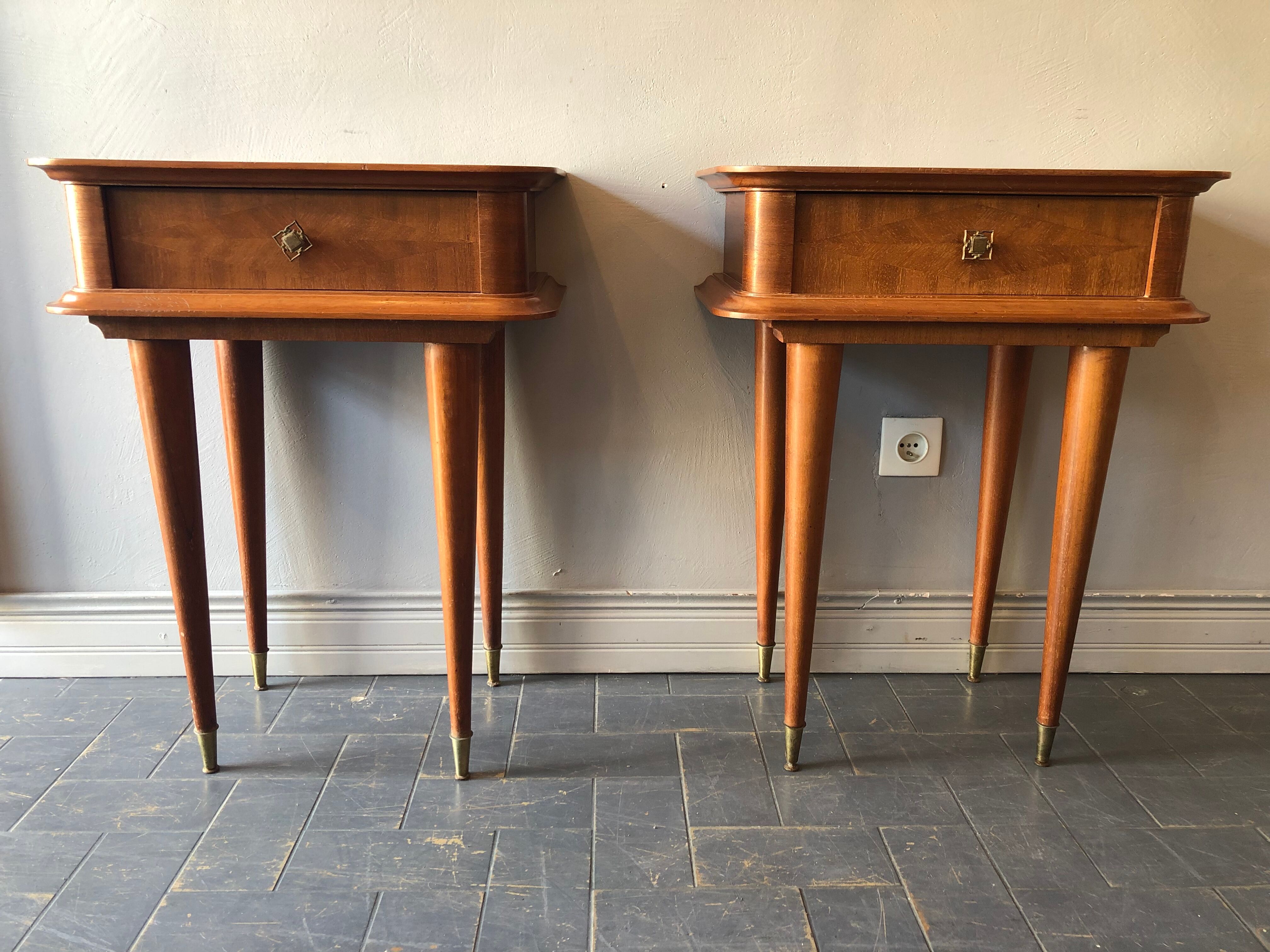 2 vintage bedside tables