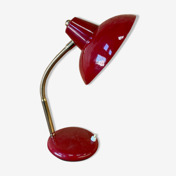 Vintage burgundy red table lamp - 1950s