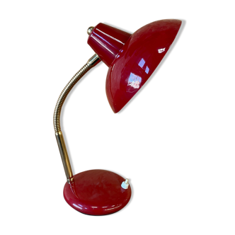 Lampe à poser rouge bordeaux vintage - années 1950