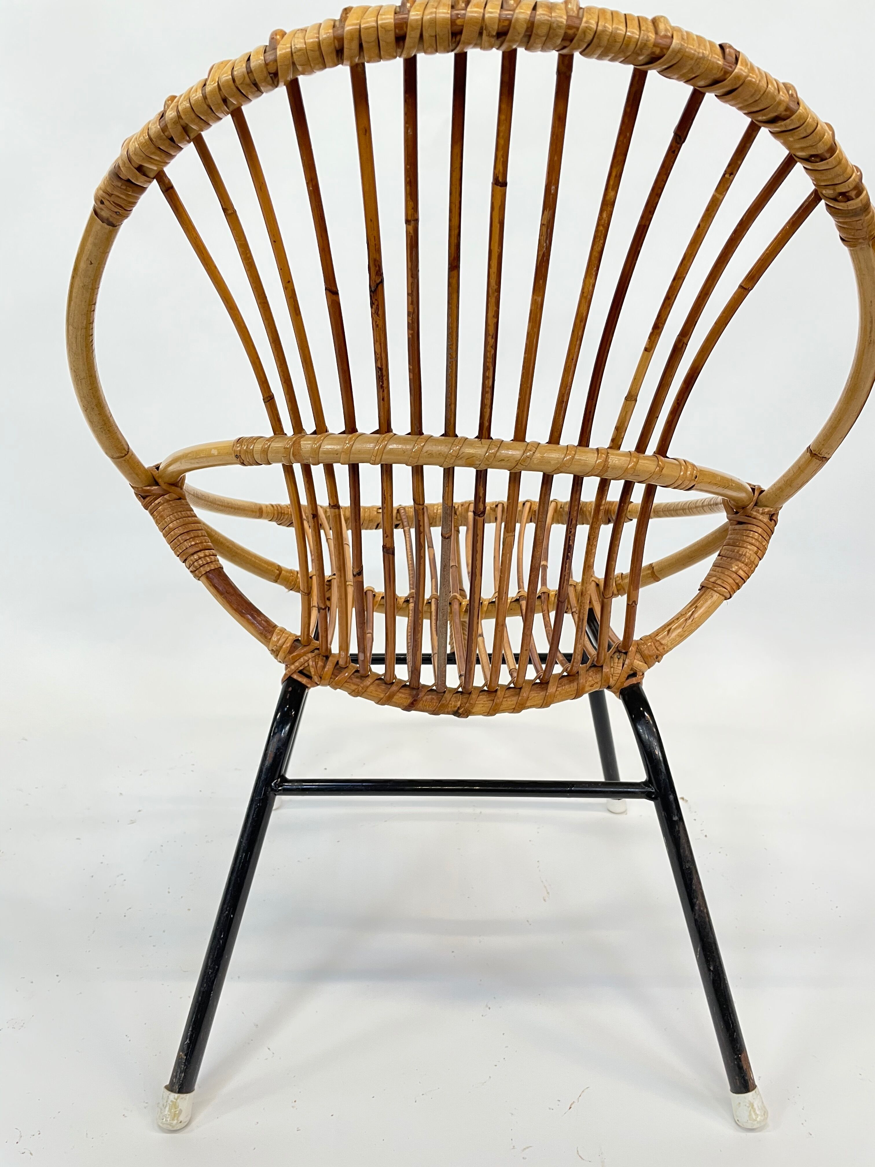 Fauteuil vintage en rotin par Dirk van Sliedregt Rohe Noordwolde 1960 aux Pays-Bas