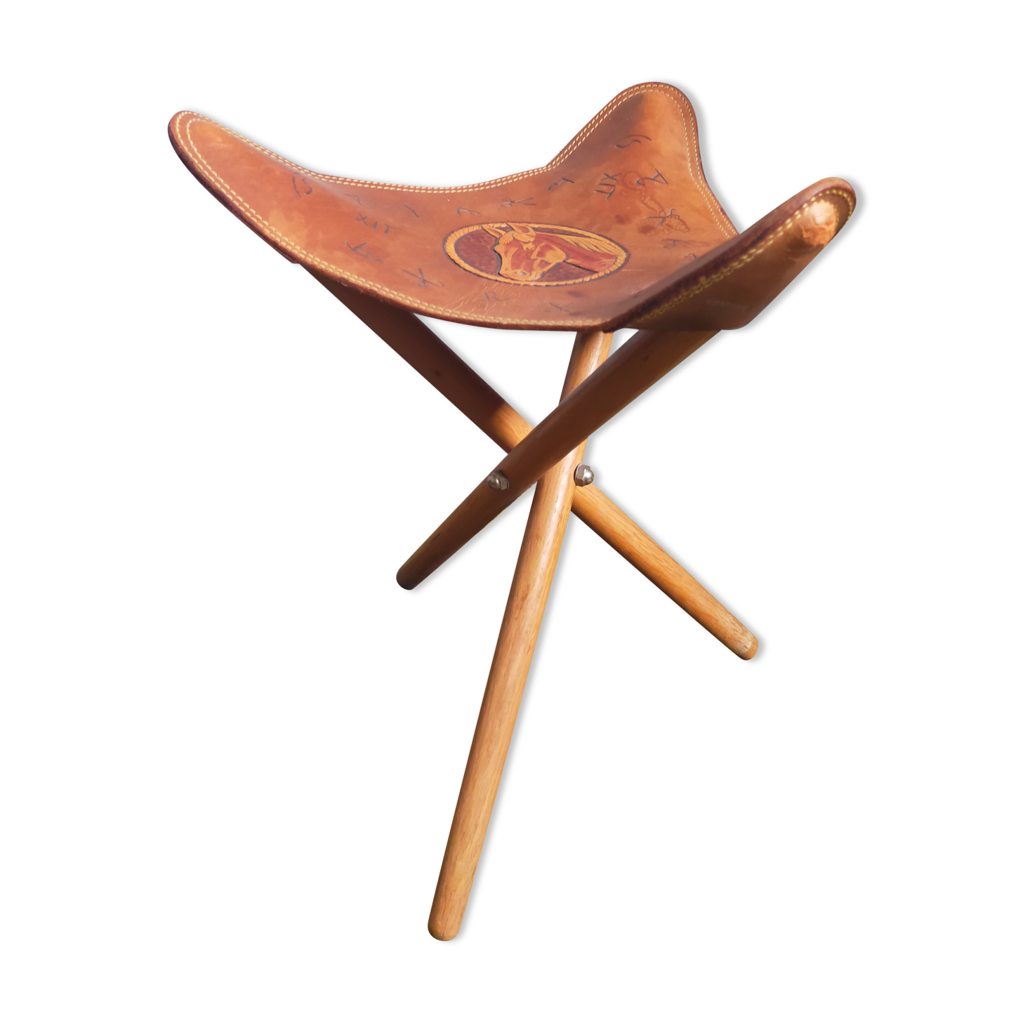 Fred Harvey Leather Arizona 82 Folding Stool