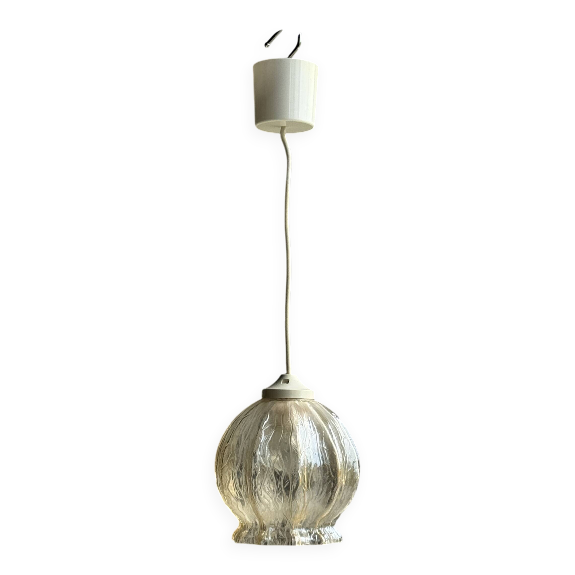 Suspension vintage en verre soufflé