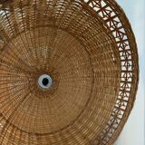 Vintage braided wicker pendant lamp
