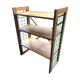 Vintage metal and pine bookcase shelf Prisunic circa 1960