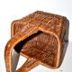 Vintage square wicker basket - 16 x 20 cm
