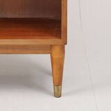Vintage teak bookcase several adjustable levels 1960 suede