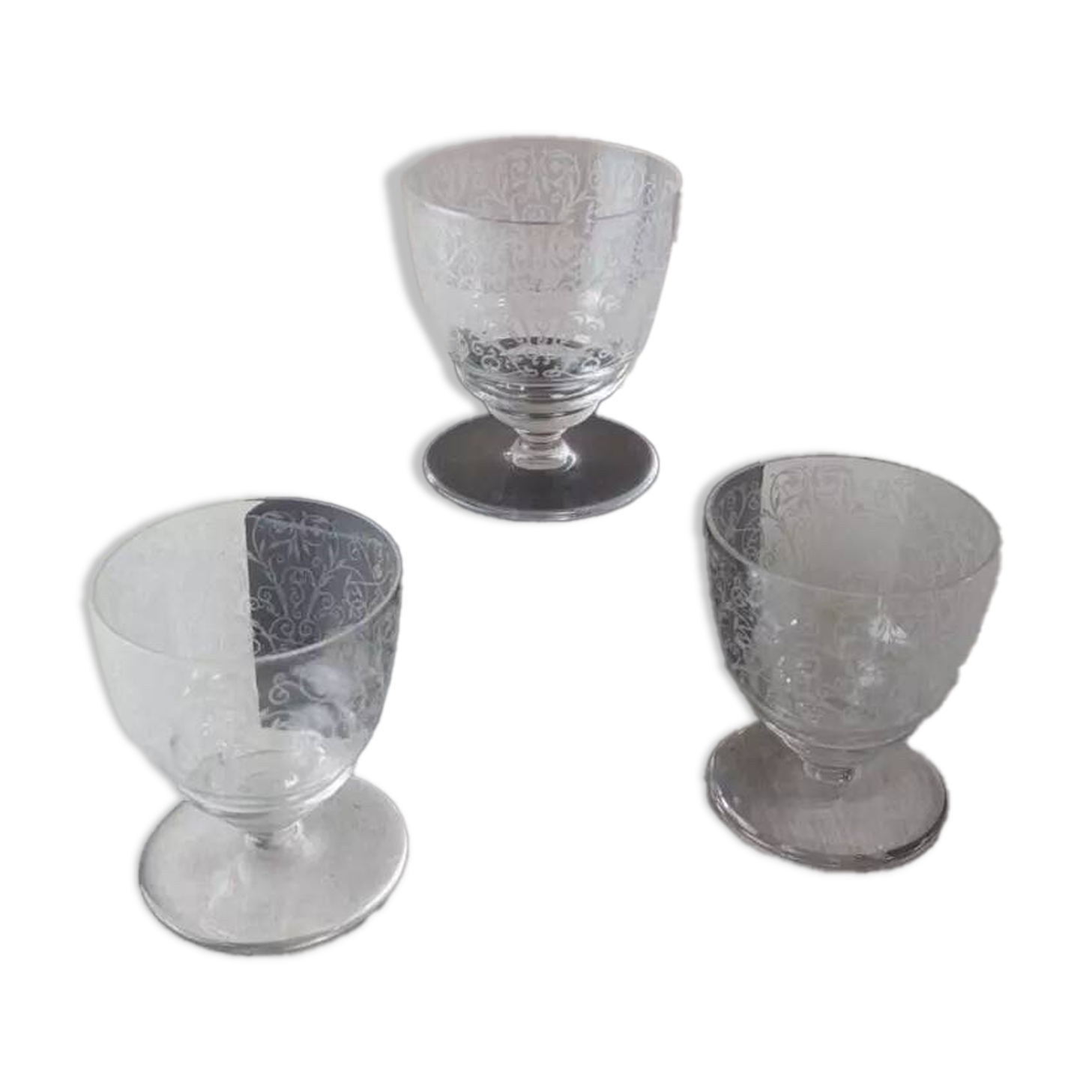 Lot of old small alcohol glasses, Lulli, in Baccarat crystal, signed