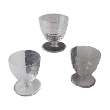 Lot of old small alcohol glasses, Lulli, in Baccarat crystal, signed