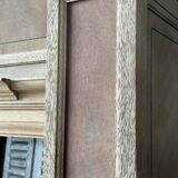Raw wood fireplace