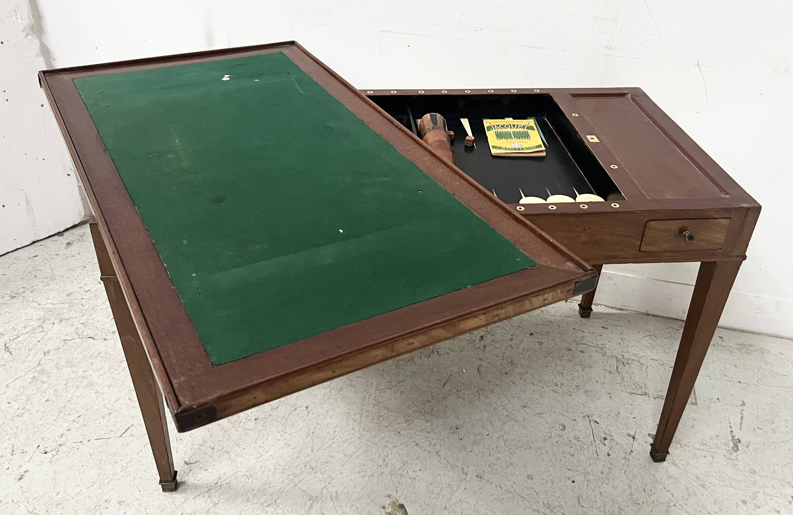 Louis XVI period "Tric Trac" gaming table in 18th century mahogany.