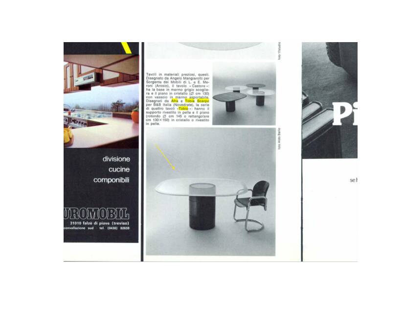 Dining table 'Tobio' Afra & Tobia Scarpa for B&B Italia 1970s