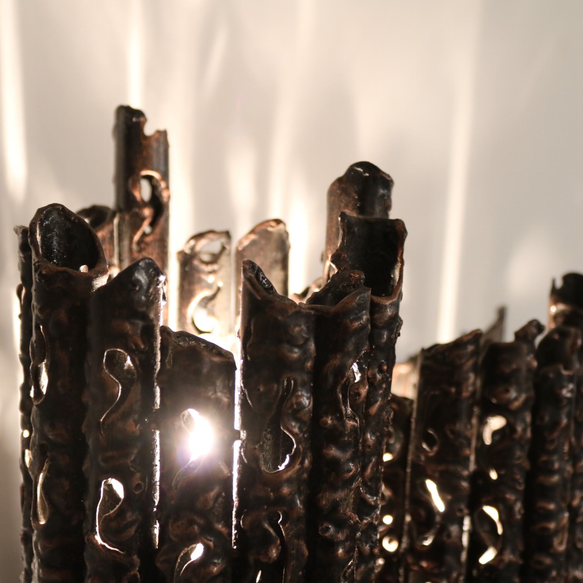 Brutalist wall lamp  designed by Marcello Fantoni, manufactured in Italy 1960