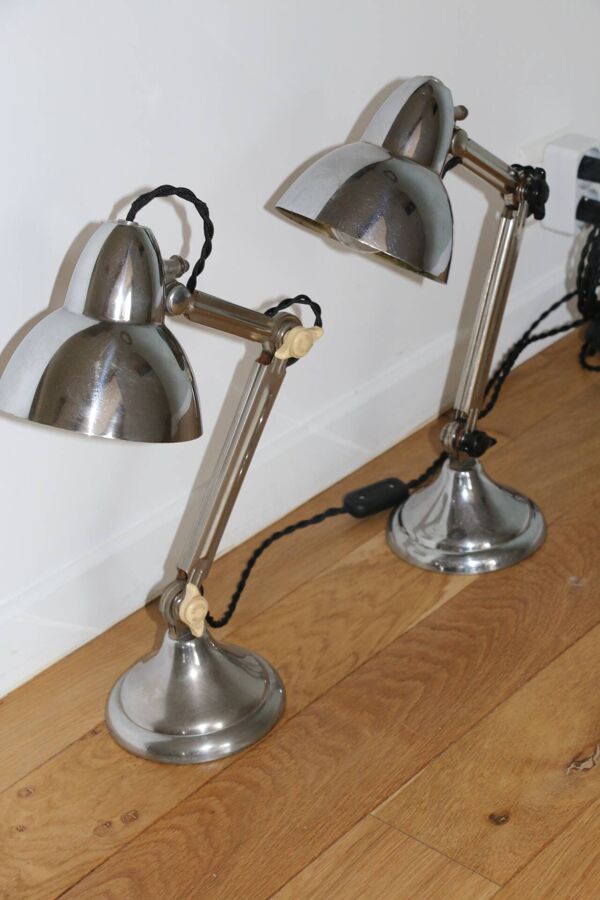 Paire de lampes Super Chrome 1930