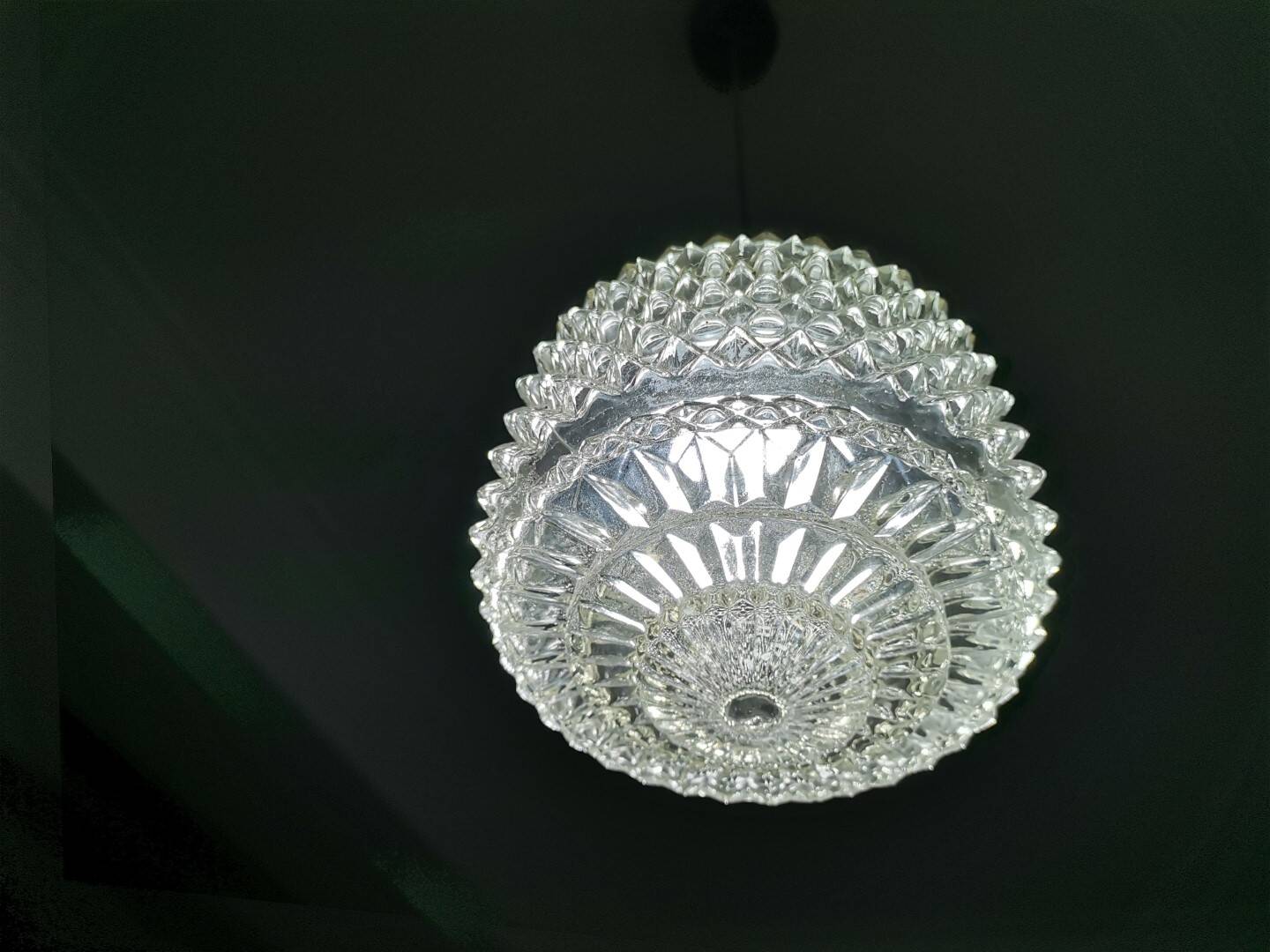 Mid Century small hobnail glass hanging ceiling lamp