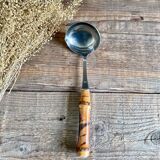 Stainless steel and bamboo ladle