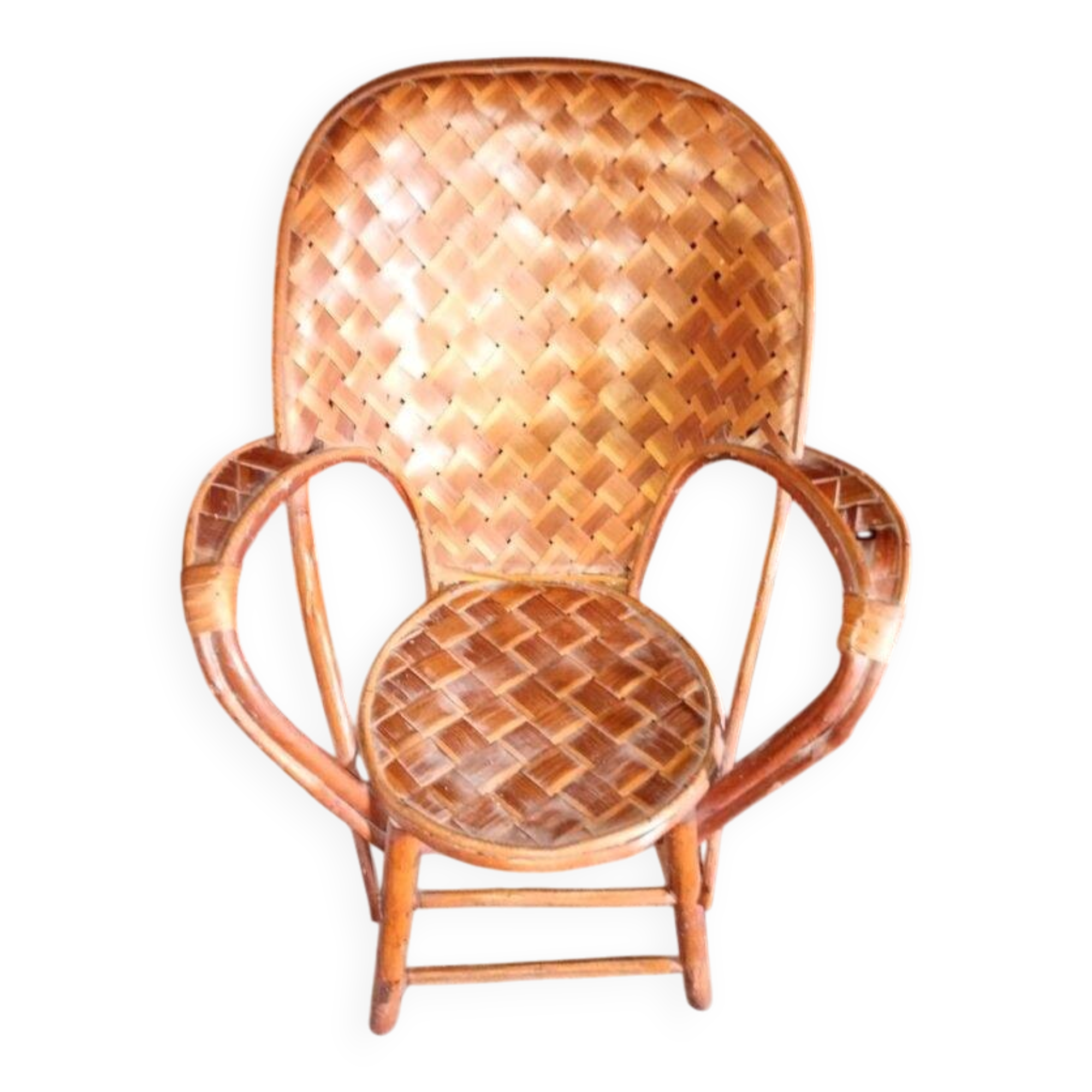 Fauteuil rotin vintage