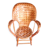 Fauteuil rotin vintage