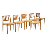 Chaises de salle à manger modèle 83 en teck par Niels Otto Møller pour J.L. Møllers, années 1960, lot de 6