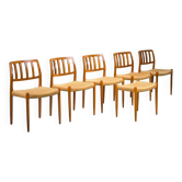 Model 83 dining chairs in teak by Niels Otto Møller for J.L. Møllers, 1960s, set of 6