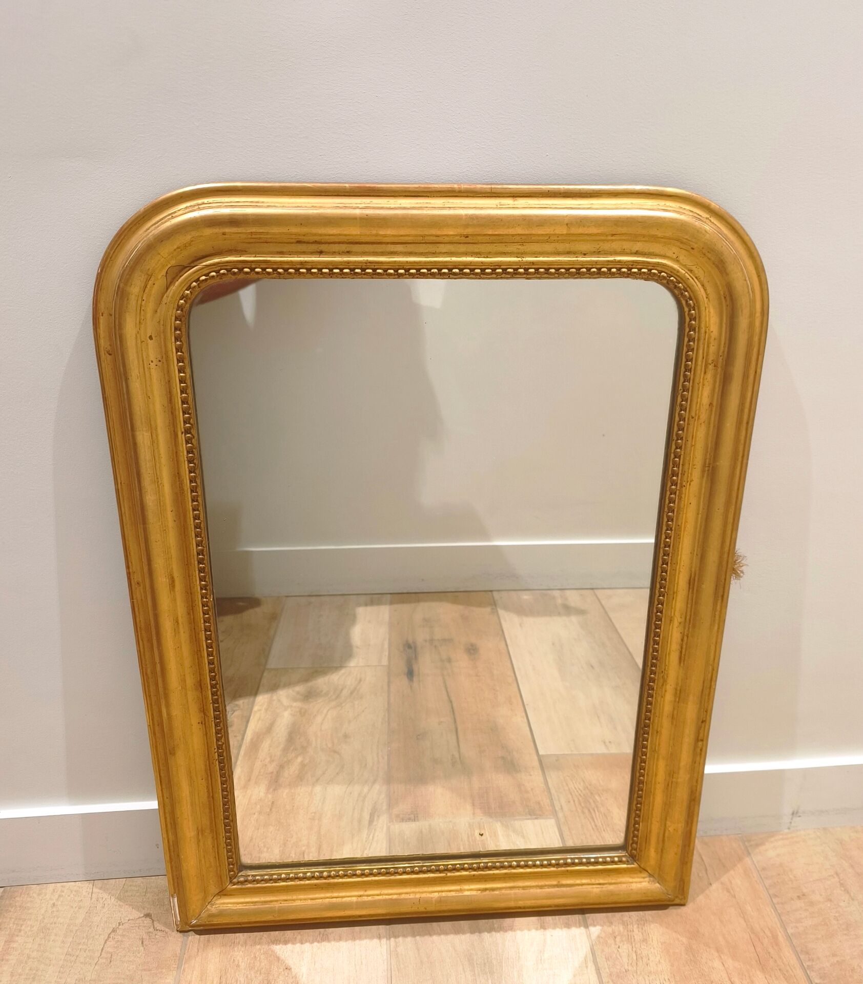 Louis Philippe gilded mirror with gold leaf - 19th century - 72 x 54 cm