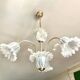 Murano chandelier with 3 iridescent flowers, 1980.
