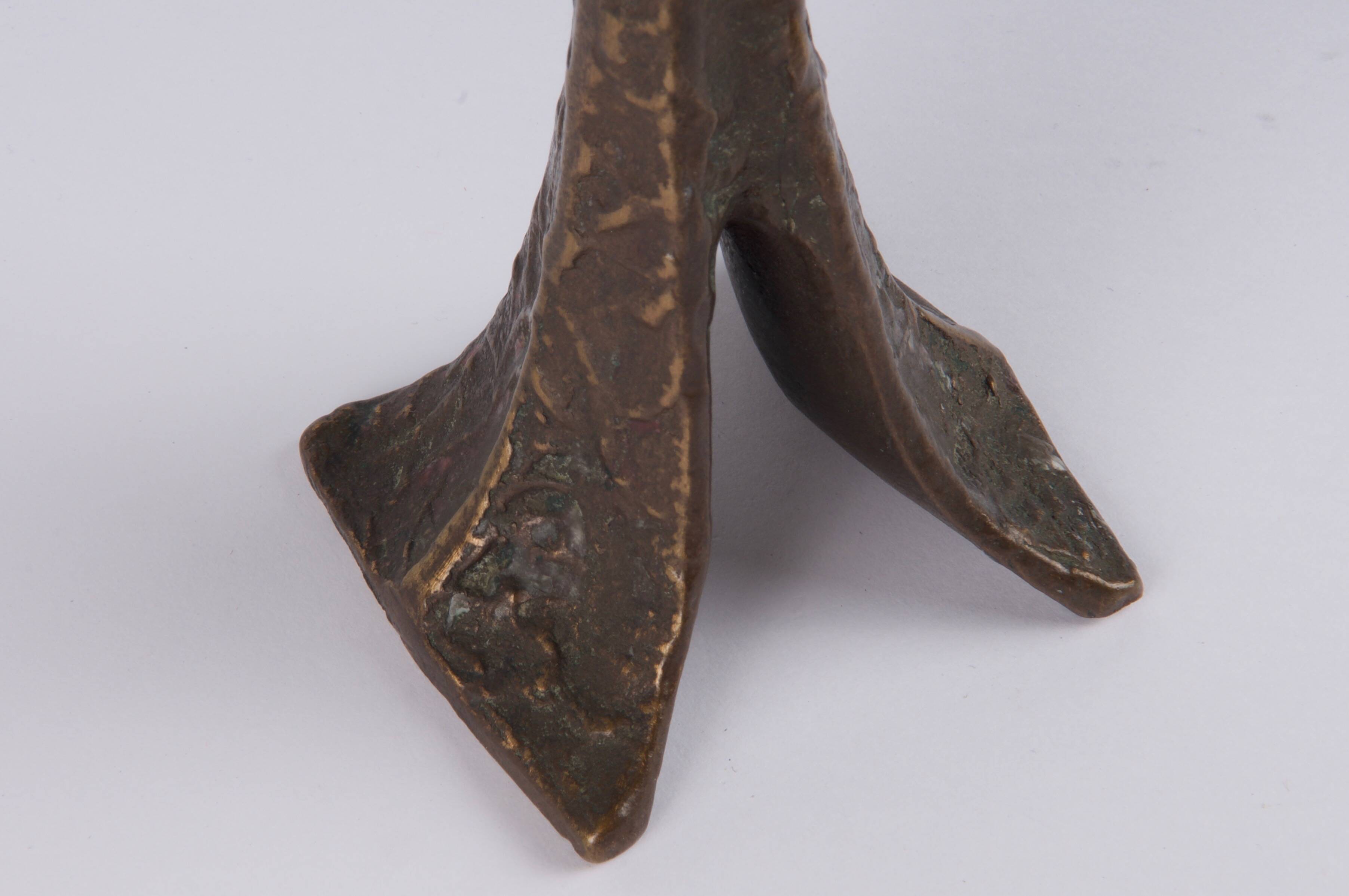 Brutalist bronze candle holder