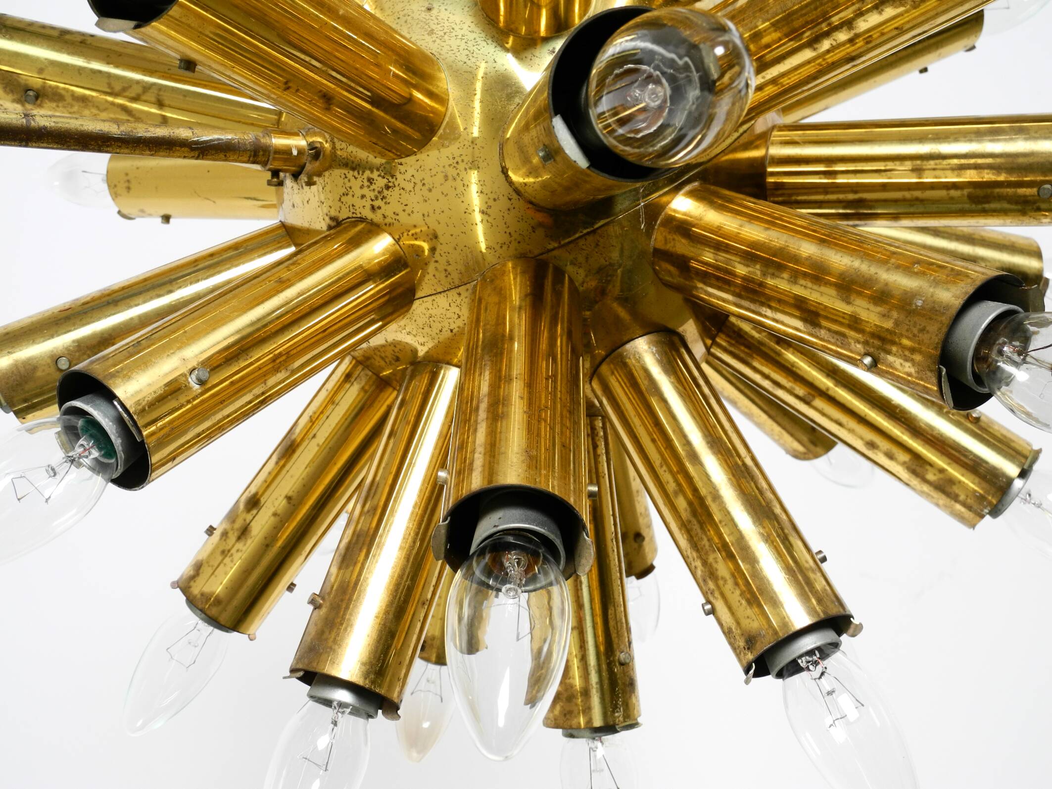 XXL 1960s Space Age brass ceiling lamp by J.T. Kalmar with 43 arms | 66 cm