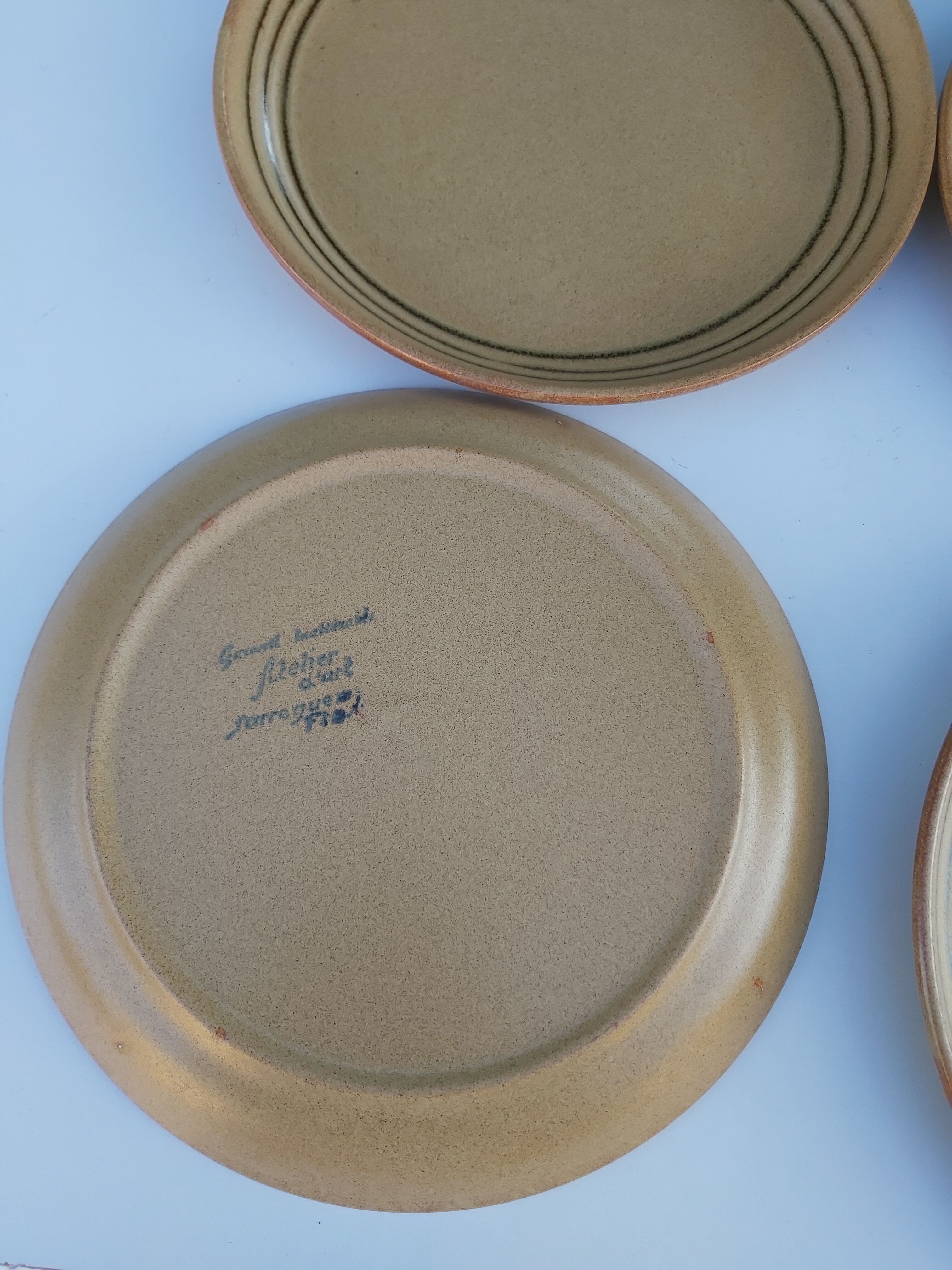 4 flat plates Sarreguemines in sandstone