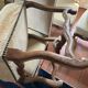 Ensemble de 8 chaises os de mouton style Louis XIII