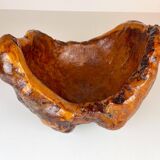 Exceptional large bowl in organic Swedish folk root, around 1960.