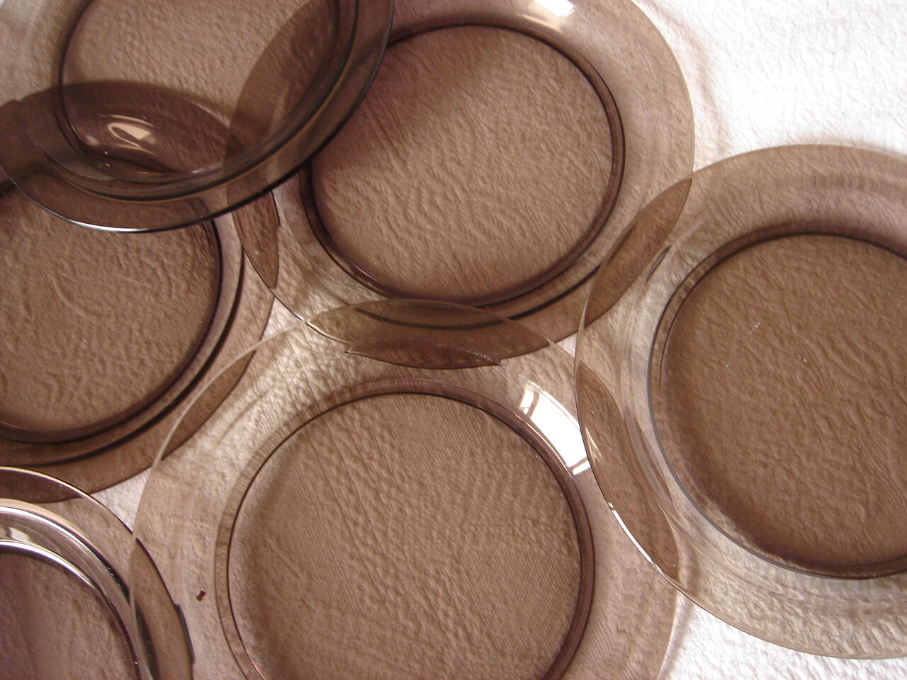 Lot 12 plates Vereco Glass soaked brown vintage brown