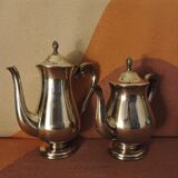 Set of 2 silver metal pourers punched and numbered