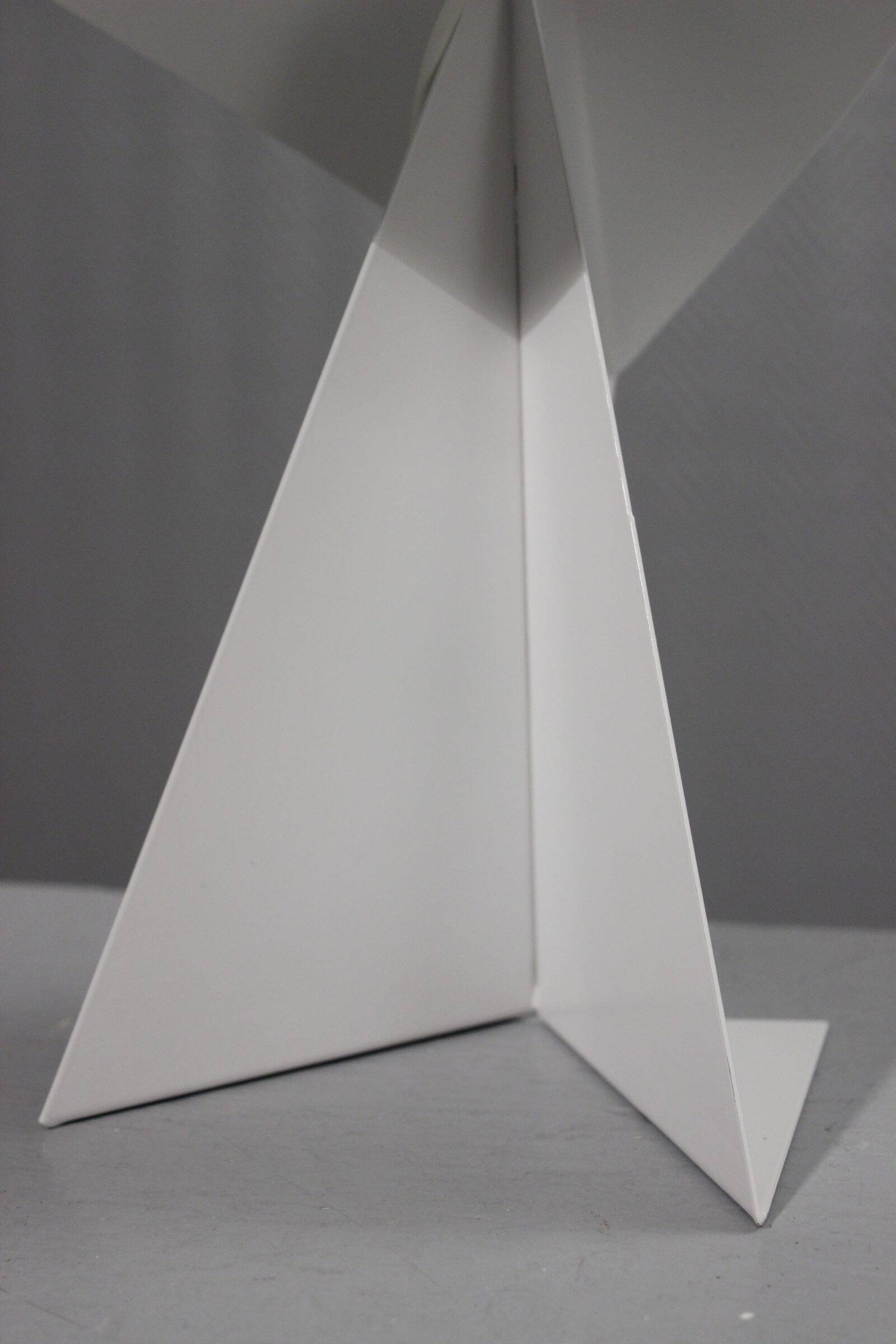 Vintage lamp "Ribbon" folded metal lacquered white design by Claire Norcross & Habi