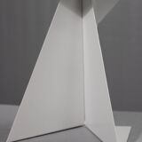 Vintage lamp "Ribbon" folded metal lacquered white design by Claire Norcross & Habi