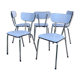 Set of 5 grey formica chairs