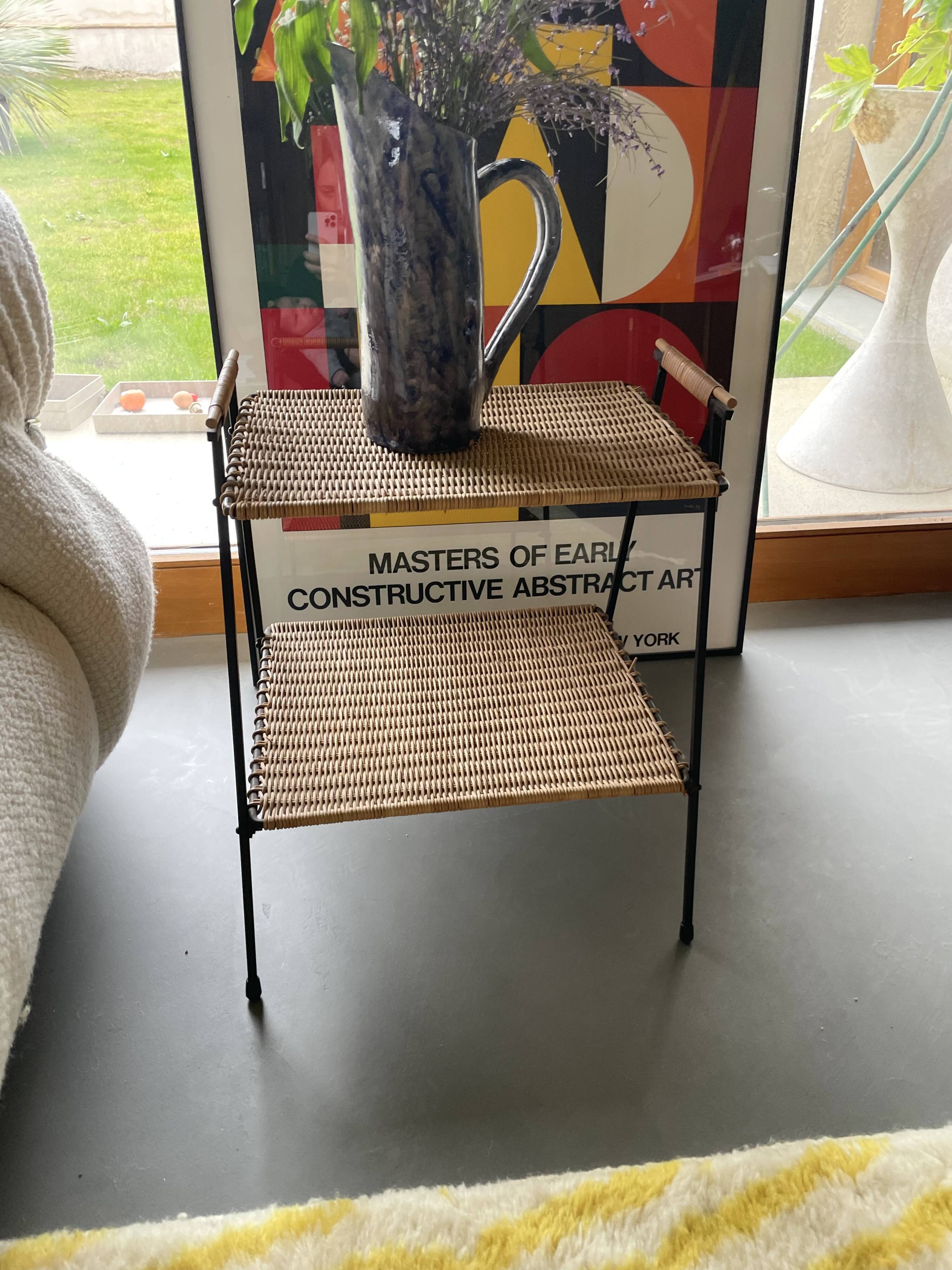 Raoul Guys metal wicker serving trolley