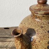 Breton stoneware teapot / vintage glazed ceramic pottery