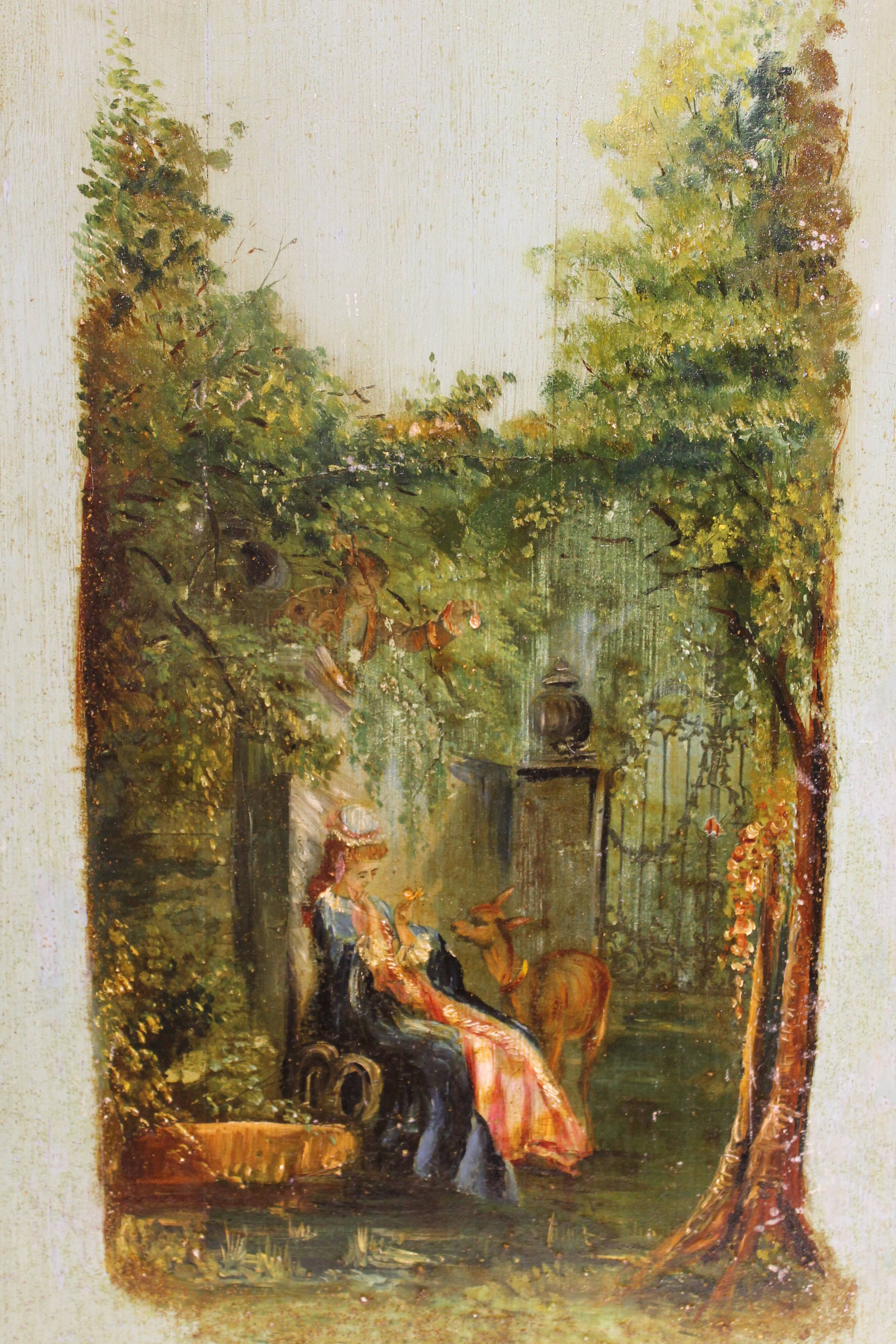 2 panneaux peinture romantique