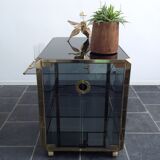 Bar Trolley in Brass & Smoked Glass by Mario Sabot, 1973