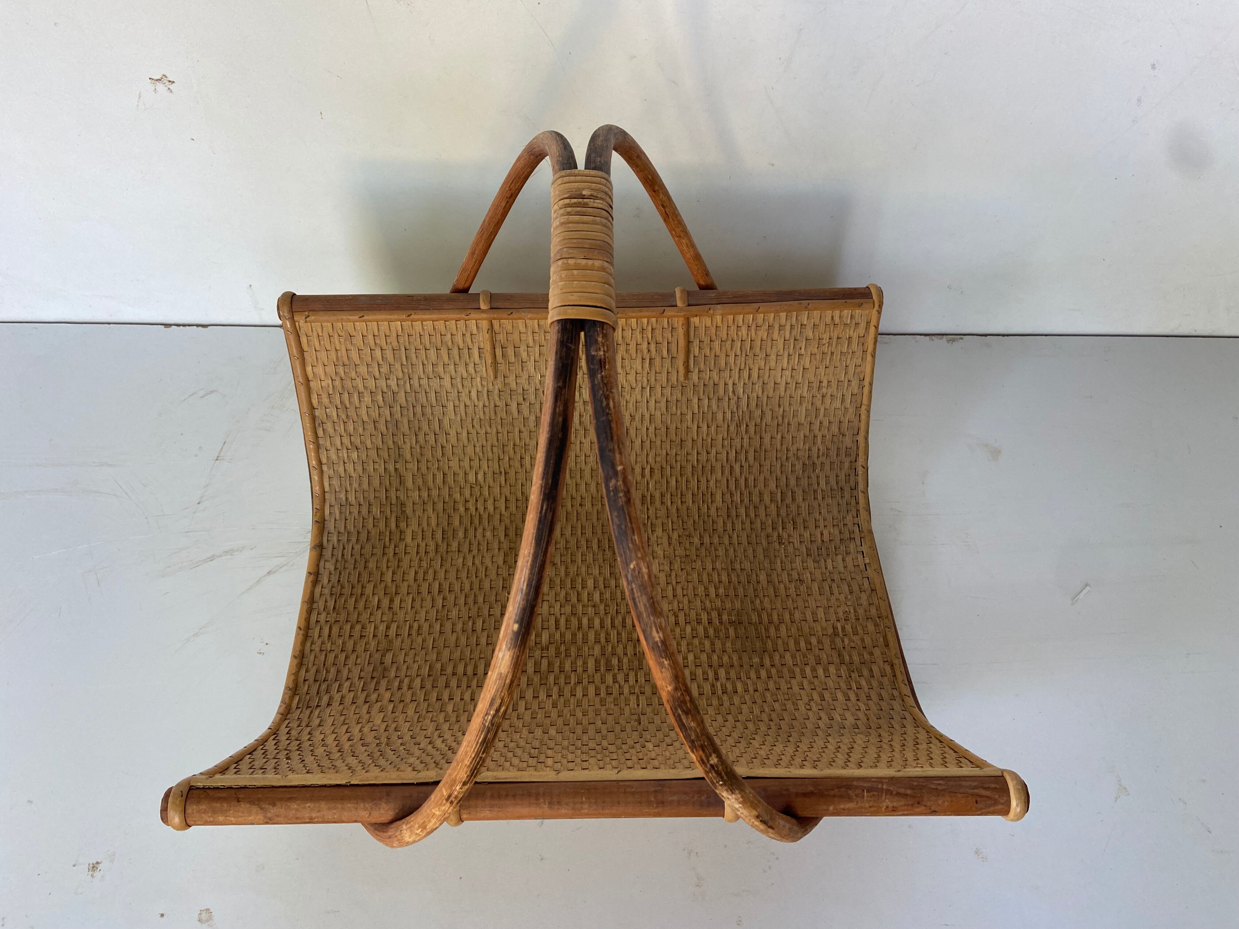 Rattan log basket