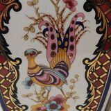 Hexagonal Chinese Vase. Imari style. Peacock/peacock and floral patterns. High 36 cm