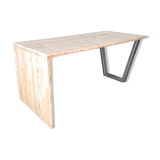 Table basse mélèze et pied acier