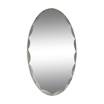 Bevelled oval mirror 66x37cm